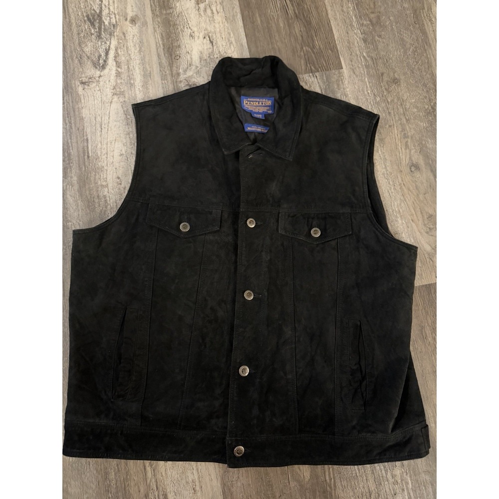 Vintage Pendelton Suede Vest Aztec With Cross Xlarge EUC